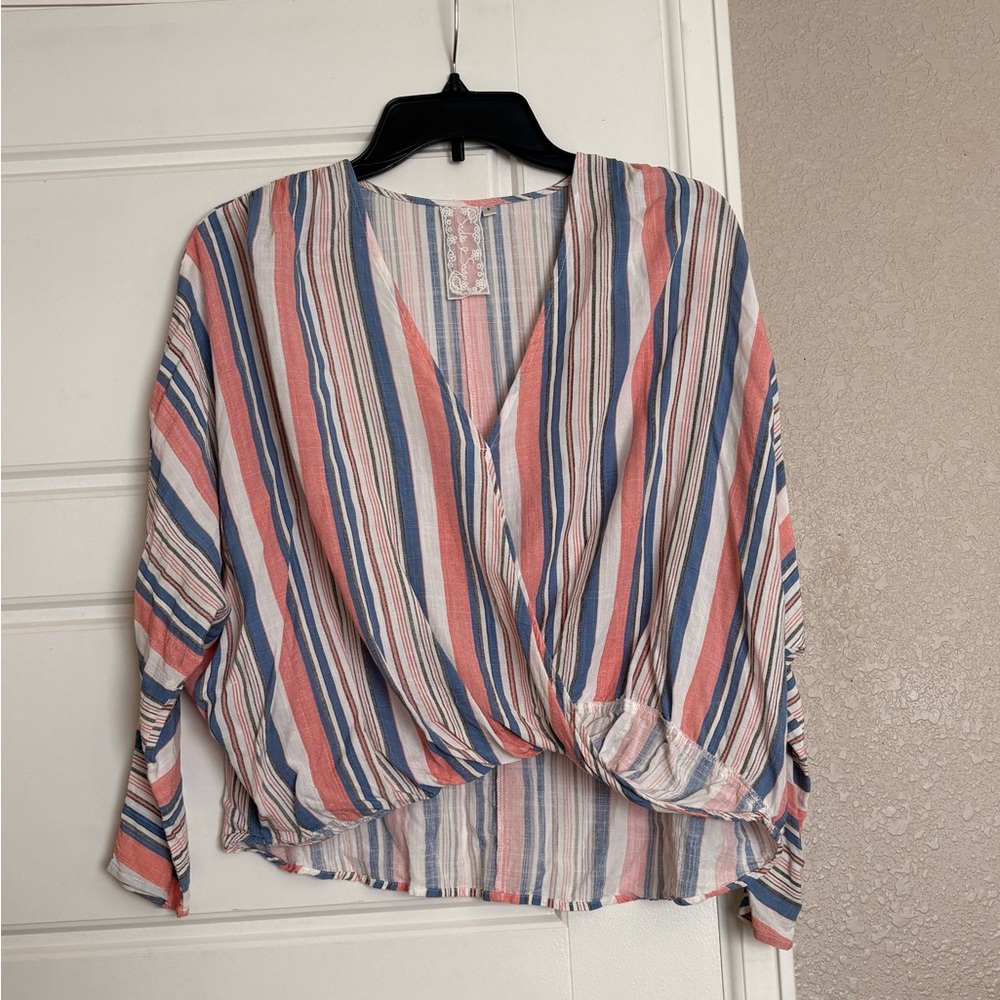 Sadie and Sage Striped V-Neck Top